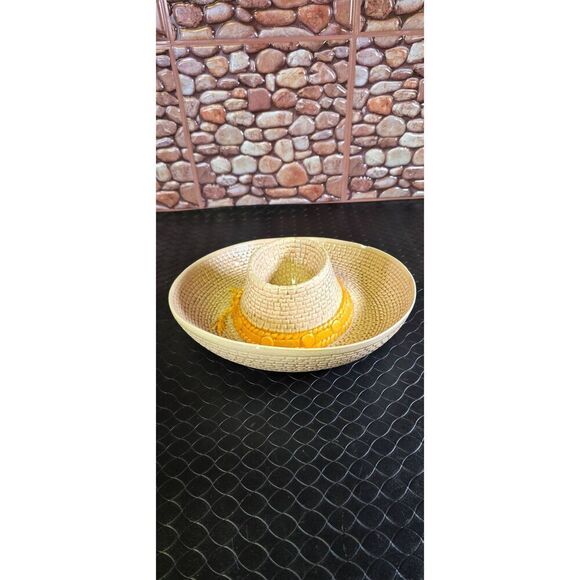 Vintage Whittier Pottery Sombrero Chip and Dip Hat Ceramic Mexican WPO 86 USA - Picture 4 of 10